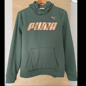 Green Puma hoodie sz L